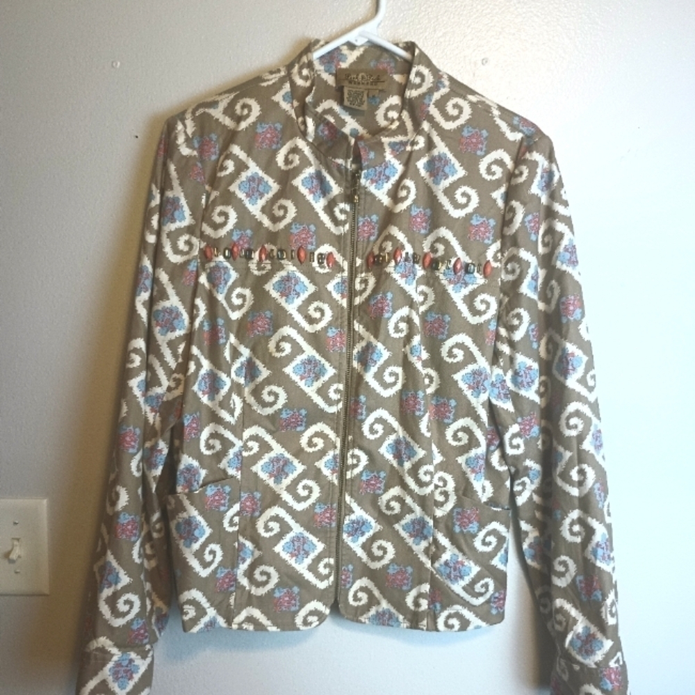 Peck and Peck Weekend Blazer Jacket Zip Pockets Size 14